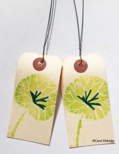 green leaves on tags