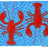 two lobsters